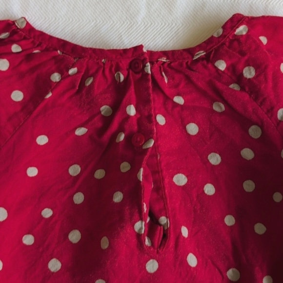 babyGap red dotted cotton twill swing peasant blouse 18-24 months baby girl - Picture 6 of 7